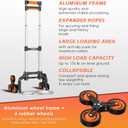 Stair Climbing Folding Hand Truck, 200LBS Aluminum Hand Cart Dolly with 6 Wheels & Bungee Cord, 2-Level Adjustable Handle (38" & 43.3"), Lightweight Portable Hand Truck for Moving, Shopping, Travel