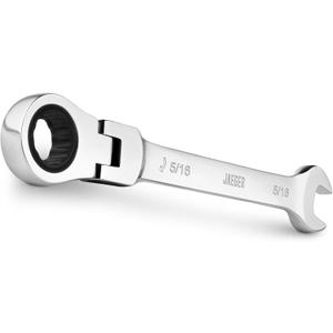 Jaeger 5/16 Inch Flex Head TIGHTSPOT Ratchet Wrench, 4 Degree Swing arc, 12-Point Ratchet Combination Wrench, 90-Tooth