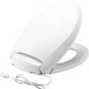 Bemis Radiance Heated Night Light Toilet Seat, Slow Close Adjustable Fit Long Lasting Plastic Seat, Elongated, White
