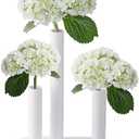Gartely Exquisite Table Stem Vase, Stainless Steel, White, Modern Metal Tube Bud Vase for Weddings & Home Decor