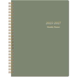 Monthly Planner 2025-2027, July 2025 - June 2027, 2 Year Calendar 2025-2027 Monthly Planner, 7.5" x 10", 24 month Calendar With Goals To Do List, Habit Tracker Suitable for Schools & Offices & Home, Green