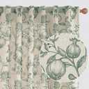 jinchan Linen Curtains Floral Curtain for Living Room 63 Inch Length Dark Green French Back Tab Light Filtering Toile Print Farmhouse Bedroom Curtains Window Drapes Set 2 Panels