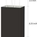 Toovip 50 Pack 5.25x3.25x8.25 Inch Small Black Kraft Paper Bags with Handles Bulk, Gift Wrap Bags for Favor Grocery Retail Party Birthday Shopping Business Goody Craft Merchandise Take Out Cub Sacks