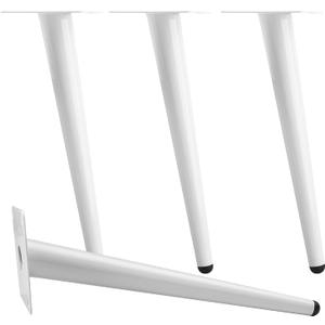 6 Inch / 15cm Metal Furniture Legs, Heavy Duty Tapered Table Sofa Legs Couch Feet with Screws,Modern Furniture Replacements Feet for DIY Cabinet Cupboard Nightstand TV Bench Stand 4 Pieces, White-oblique