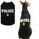 BINGPET Police Dog Shirts,Soft Cotton Puppy Tshirt,Breathable Lightweight Dog Costumes Tank Top Vest,Machine Washable Stretchy Clothes for Small Medium Large Dogs Boy Girl