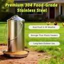 8.8 LB Stainless Steel Chicken Feeder, Gravity-Fed Poultry Feeder for Chickens & Ducks, Rust-Resistant Weatherproof Metal Feed Box with Handle, Large Capacity, Dry Feed Only