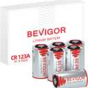 BEVIGOR CR123A 3V Lithium Batteries 6 Pack,1500mAh Photo Battery, 3 Volt 123 Battery Lithium for Flashlight and Security Device, Non-Rechargeable Up to 10-Year Shelf Life