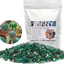 RIFNY Decorative Polished Rocks, 0.3" Gravel Rocks Crushed Crystal for Plant Flower Pots Succulents Cactus Bamboo Plant Vase Filler Aquarium Fish Tank Decorations and DIY Craft (3 LB, Green)