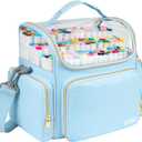 Marker Organizer Case for 180-300 Markers,Travel Marker Storage Bag with Dividers and 4 Pockets,Marker Organizer Holder for Paint Brushes,Colored Pencils and Other Art Supplies,Bag Only,Blue