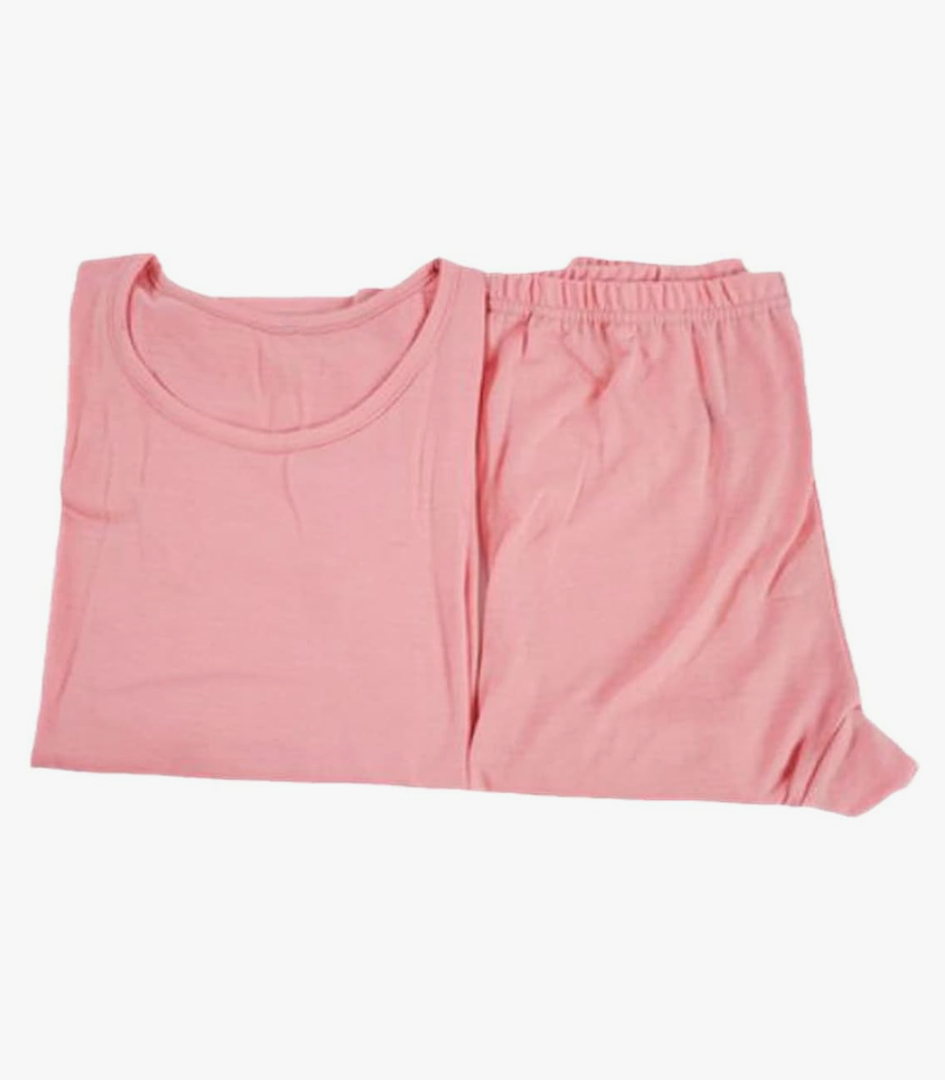 Ownwfeat Wool Women Thermal Underwear Set Wool Basic Lightweight Thermal Set Long Sleeve Top +Bottom, Color: Pink Set, Size: Small