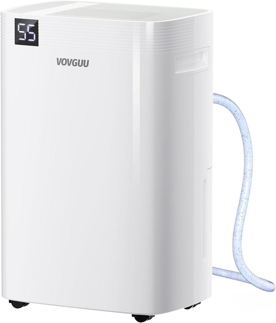 4500 Sq.Ft 52 Pints Dehumidifier for Basement and Home with Drain Hose & Water Tank, 3 Smart Modes, Humidity Control, Auto Defrost, 24H Timer- 2024 Energy Star Dehumidifer for Large Room