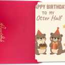 10 x Romantic Birthday Card  Cute Otter Couple Greeting Card with Envelope for Boyfriend, Girlfriend, Husband, or Wife (SR06)
