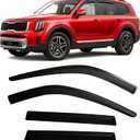 2020-2025 Tape-on Rain Guards for Kia Telluride Side Window Deflector Visors LX S EX SX X-Line X-pro Prestige Durable Tinted Vent Shade 2021 2022 2023 2024