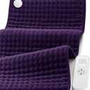 Heating Pad for Back, Neck & Shoulder Pain Relief, 17"x33" Electric Moist/Dry Heat Pad, 6 Heat & 4 Timer Settings, Auto Shut-Off, Machine Washable, Christmas, Mothers Day Gifts for Mom Wife Women Her (Purple)