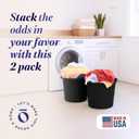 HOMZ 2-Pack Utility Tub, Large Plastic Storage Bucket with Rope Handles, 17 Gallon, Black - Portable Indoor and Outdoor Buckets for Kitchen, Laundry, Garden, Bathroom, and Garage Organization