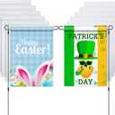 10 Pcs Sublimation Blank Garden Flag 12 x 18 Inch for St Patrick's Day and Easter Day Decoration Double Sided DIY Polyester Yard Flags for Outdoor Courtyard Party Home Holiday Festival