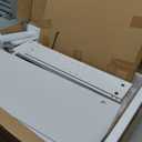 ChooChoo Lighted Bathroom Medicine Cabinet with Mirror, Wall-Mounted Bathroom Wall Cabinet with Mirror Doors, LED Lights, Adjustable Shelves, Towel Bar, Cloud White