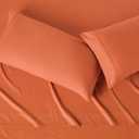 Amazon Basics Lightweight Super Soft Easy Care Microfiber 4-Piece Bed Sheet Set, King, Brick, Solid