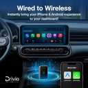 Drivio Wireless CarPlay Adapter for iPhone & Android | USB CarPlay Wireless Adapter with Screen Mirroring | 2026 Bluetooth Car Play Dongle Apple Play for Car Accessories Android Auto USB C & A