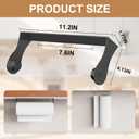 HZE Paper Towel Holder Under Cabinet, Wall Mount, Stainless Steel Paper Towel Holder for Kitchen and Bathroom, Adhesive or Screws, Silver (Black)