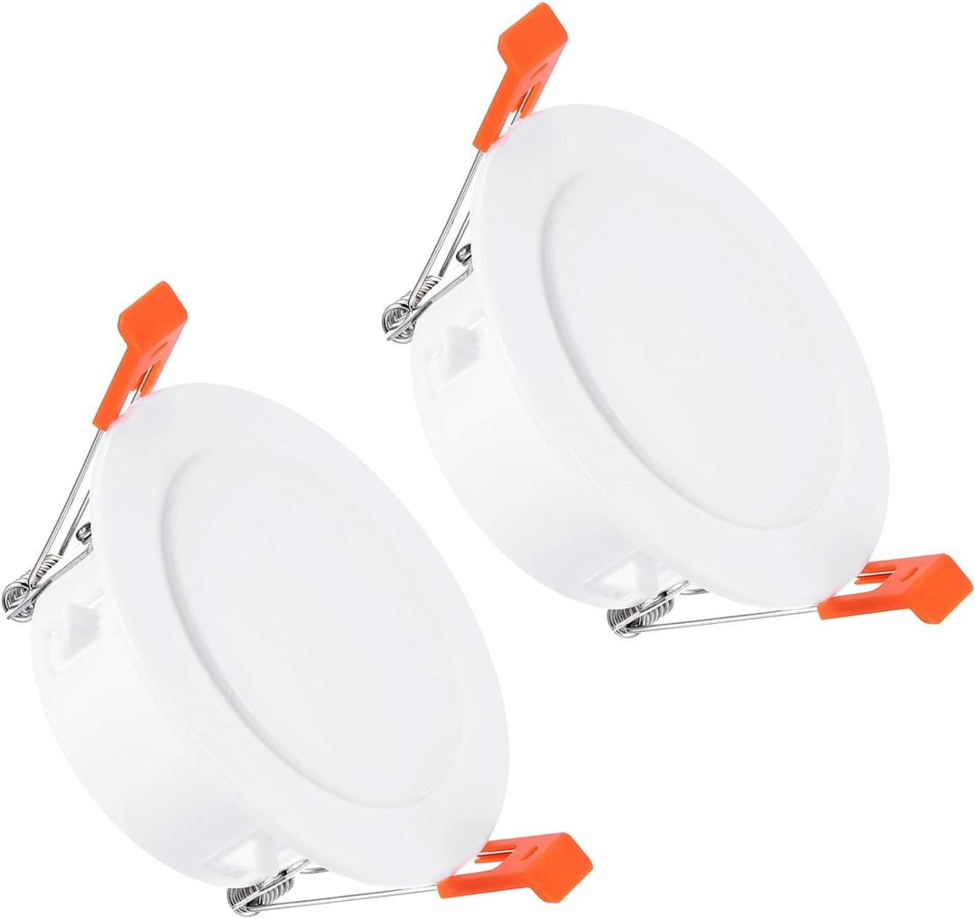 PATIKIL 3.9" Spring Ceiling Cover Plate, Recessed Light Trim Wall Mount Downlight Hole Cap Decorative Panel with Buckle Suitable for 3.1-3.5inch Round Hole Glass Ceiling Openings, White