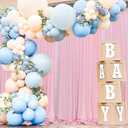 MEETSKY Pink Backdrop Curtain for Parties Valentine's Day Pink Photo Curtains with Rod Pockets Backdrop Drapes Privacy Fabric Decoration for Wedding Birthday Gril Party Home Decor, 5ft x 8ft, 2 Panels