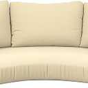 Outdoor Curved Sofa Cushion Cover with Zipper & Anti-Slip Particles, Half Moon Patio Furniture Cushions Covers Waterproof, Olefin Fabric-ONLY Cover (Beige, 77/40 * 28 * 5.3inch)