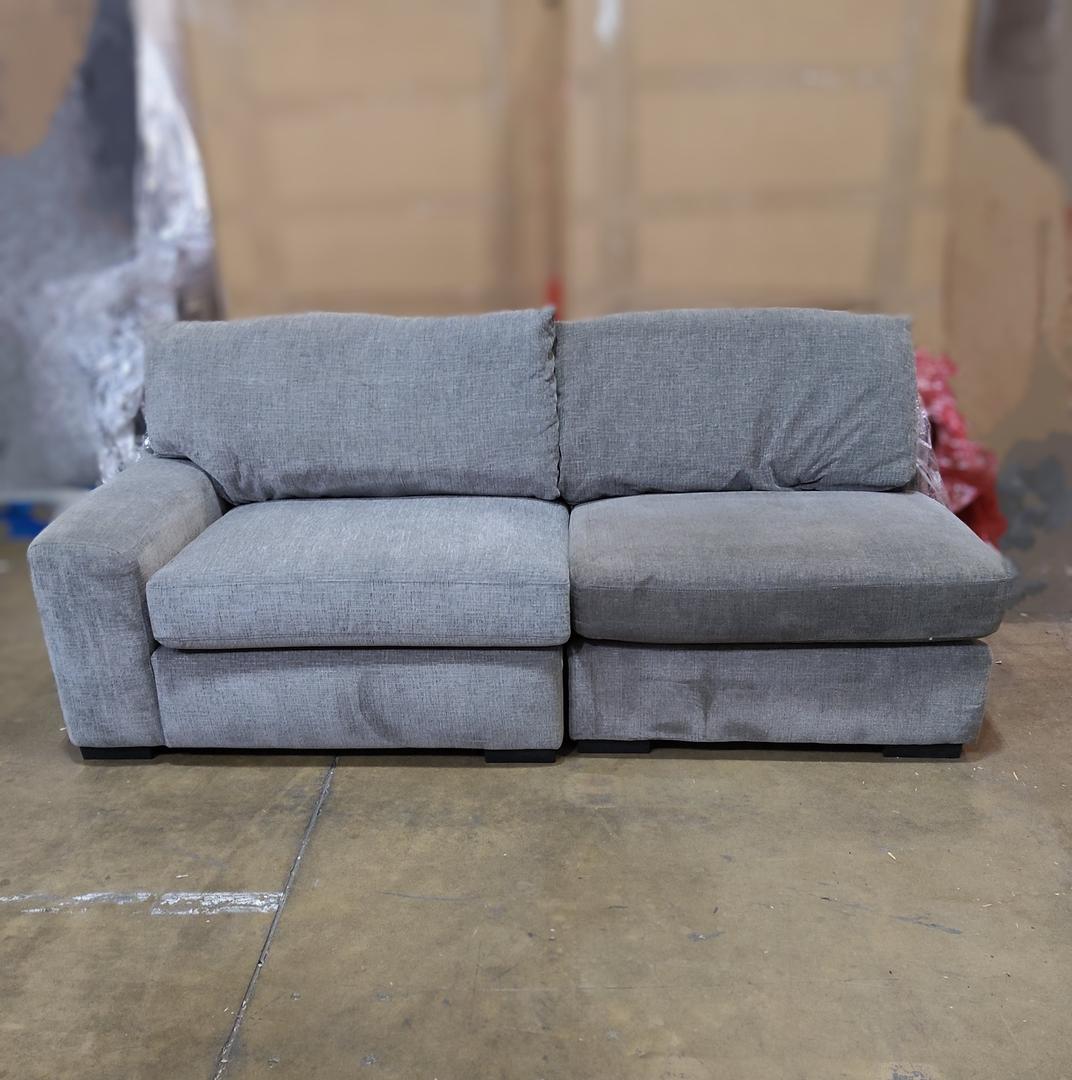 Sectional Sofa, Grey, 87"L x 38"W x 38"H