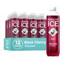 Sparkling Ice, Black Cherry Sparkling Water, Zero Sugar Flavored Water, with Vitamins and Antioxidants, Low Calorie Beverage, 17 fl oz Bottles (Pack of 12) (EXP 02/23/27)