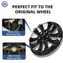 Paanlok 16 Inch Gloss Black Wheel Covers Compatible with 2013-2018 Nissan Altima Sedan, Fits OEM 16" Stock Steel Wheels, OEM Hubcap #40315-3TM0B, Snap-On Hubcaps 4-Pack