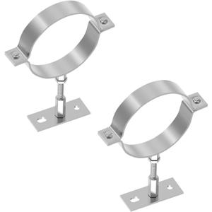 2 PCS 4 Inch Heavy Duty Adjustable Pipe Bracket, Galvanized Steel plit Ring Pipe Hanger, Pipe Bracket Clamp, Vent Pipe Wall Strap with Mounting Screws (4 Inch)