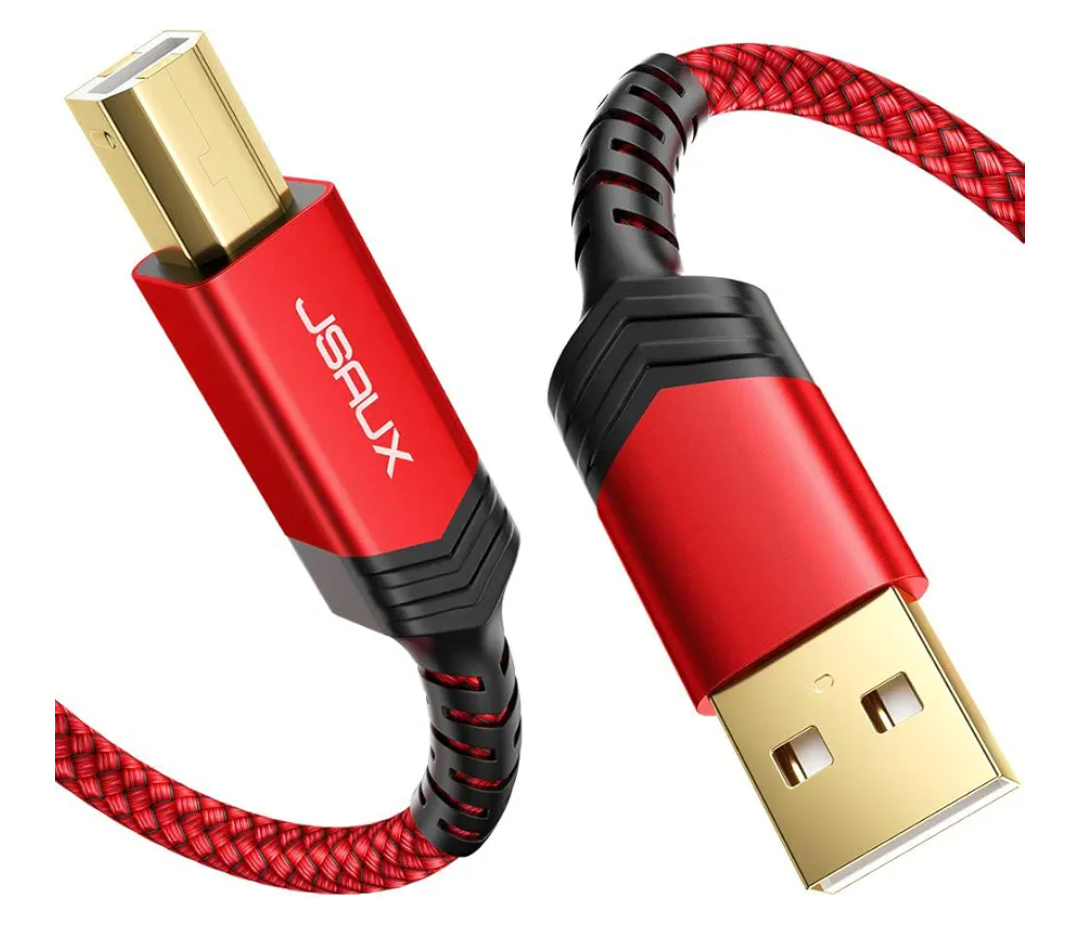 JSAUX USB Printer Cable 6ft, Type A Male to B Male Scanner Cord USB B Cable High Speed for HP, Canon, Epson, Dell, Brother, Lexmark, Xerox, Samsung etc and Piano, DAC