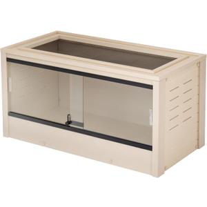 New Age Pet ECOFLEX 36" Wide Medium Reptile Habitat, Mojave Lounge for Snakes, Tortoises & Lizards in Maple, Black & Grey, Easy Assembly, Sliding Glass Doors & Mesh Top (Tan)