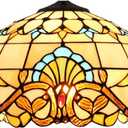 16 Inch Baroque Lamp Shade Replacement Only Tiffany Style Stained Glass Lampshade Retro Pastoral Lamp Cover Accessories Fit for Table Lamp Pendant Light Ceiling Light Floor Lights,Beige