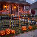 4 Pcs 11.8 x 19.6 Inch Halloween Wooden Skull Fence Cemetery Decoration