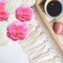 2 x IGUO 3D Pink White Flowers Decorations 6PCS Nursery Paper Flowers for Girl Home Decor Baby Shower Centerpiece Wedding Birthday Party