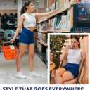 NirJEANS Women's Short Jeggings - Sexy Jeans Shorts for Women, High Waisted Crossover Women's Jeggings Booty Shorts for Women (6, Indigo)