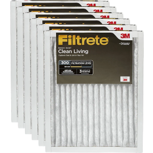 Filtrete Clean Living Basic Dust AC Furnace Air Filter, MPR 300, 20 x 30 x 1-Inches, 6-Pack