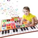 Bluejay Baby Piano Mat, Musical Keyboard Learning Toys with 26 Letters, Electronic Music Animal Touch Play Mat Toddler Toys Gifts for Boys and Girls 1 2 3 Year Old