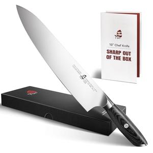 TUO Chef Knife 10 inch, Sharp Professional Kitchen Cooking Knife with Non-Slip Pakkawood Handle, High Carbon German Steel 1.4116, Gift Box Packaging