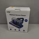 Mattress Vacuum Cleaner, Bed Vacuum Cleaner with 16Kpa Suction 253.7nm UV-C Light, Ultrasonic & High Heating, 500W Powerful Double-Cup Handheld Vacuums for Bed, Sofa, Couch, Crib, 16.4FT Corded (Blue & Gold)