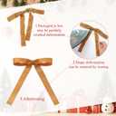 Jutom 52 Feet Christmas Wooden Beads Garland 36 Pcs Velvet Bows for Christmas Tree Holiday Decoration,Xmas Home Garlands Fireplace Holiday Party Decor(Khaki)