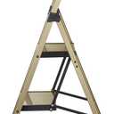 Step Ladder 2-Step Champagne Gold Finish Aluminum Folding Step Ladders,Anti-Slip Max 330 lbs