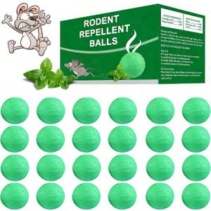 Mouse Rodent Repellent, 24 Pack Peppermint Oil for Mice, Mouse, Rats, Squirrel, Indoor/Outdoor Pest Control for Home, Kitchen, Garage, Safe for Pets & Family