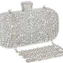 Womens Sparkly Rhinestone Crystal Glitter Clutch Purse Evening Handbag Shoulder Bag for Wedding Party Prom