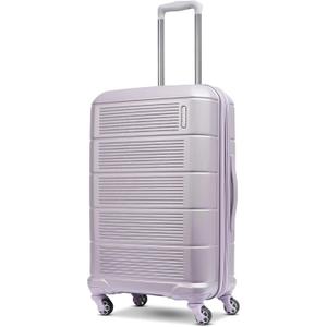 American Tourister Stratum 2.0 Expandable Hardside Luggage with Spinner Wheels, 24" SPINNER, Purple Haze (24-Inch Checked-Medium)