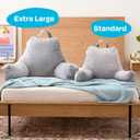Linenspa Reading Pillow with Shredded Memory Foam- Back Pillow for Sitting in Bed, Reading, Gaming, Watching TV Chair with Arms, Dorm Room Essentials, Stone, Stone, Standard without Neck Support