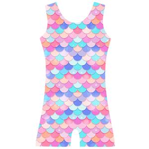 2 x TFJH E Leotard for Girls Gymnastic Practice Outfits Kids Athletic Unitard Tumbling Wear Pink Scale 110