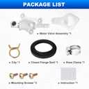 AUTOBABA 34100 RV Toilet Water Assembly Valves Kit with Hose Clamp Compatible with Thetford Aqua-Magic Style Lite & Style Lite Plus RV Camper Toilets Parts Toilet Water Valve Kit