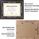 FramePro 11x14 Diploma Frame with Black over Gold Mat, 14x17 Certificate Frame, Real Wood with Gold Trim, Black Frame with Arcylic